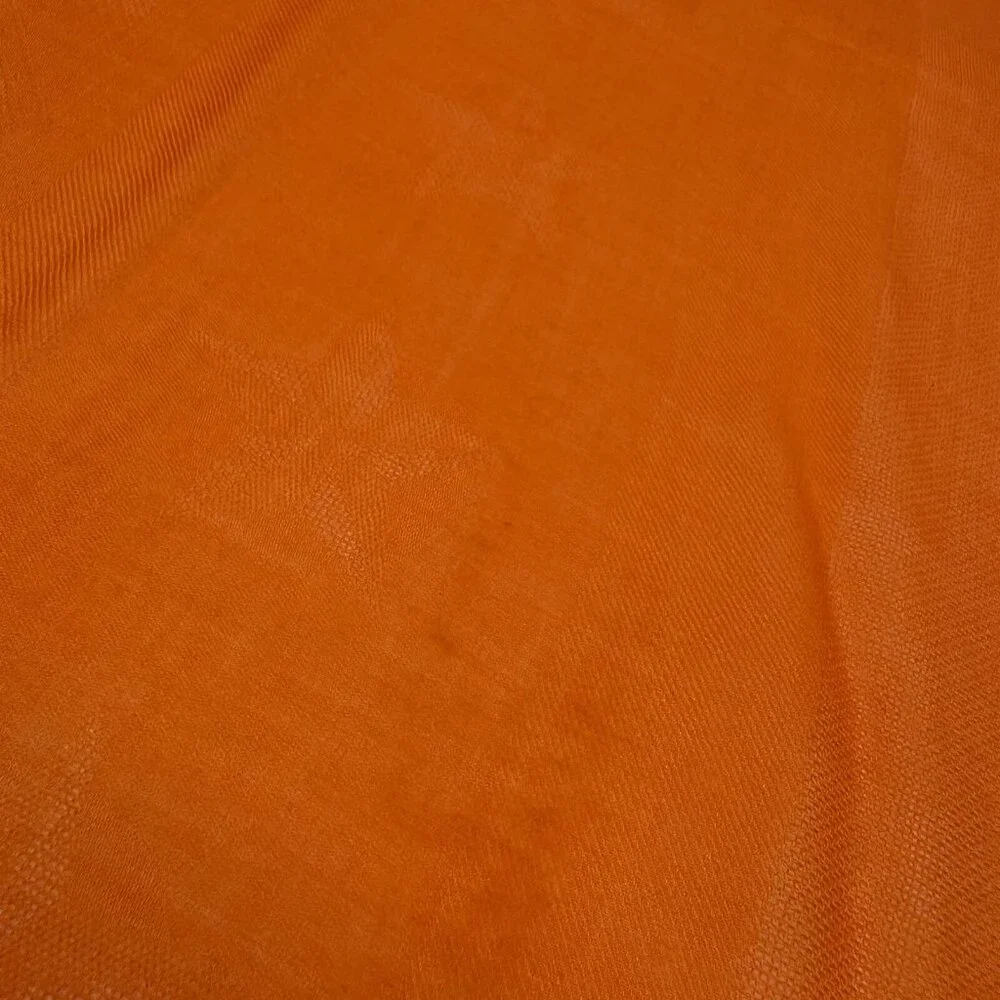 Authentic HERMES Stole Scarf Orange Cashmere #36634613 - Picture 11 of 12